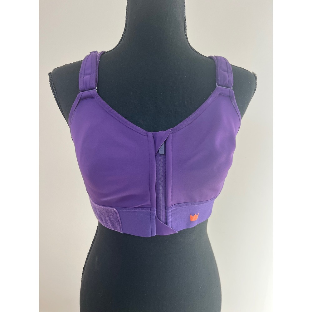 SHEFIT Ultimate Sports Bra Purple High Impact Adjustable Front Zip Luxe